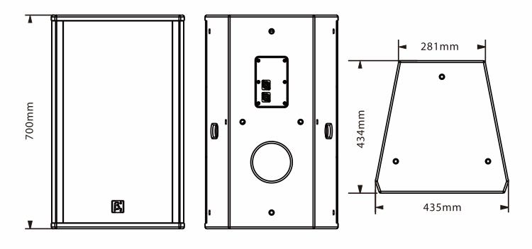 两单元两分频全频扬声器尺寸图