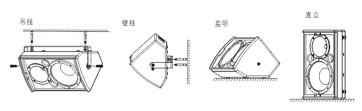 8寸2路全频专业扬声器安装图